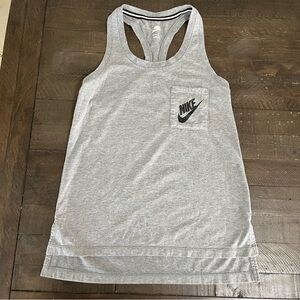 Nike Light Gray Racerback Tank with Front Pocket XS